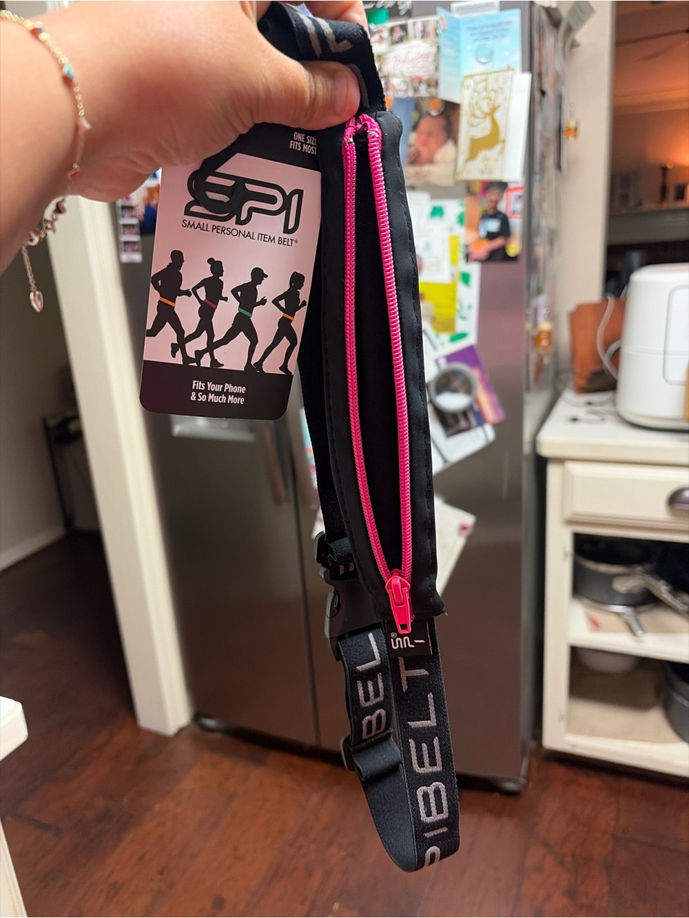 SPI Small Personal Item Belt - Black with Pink Zipper